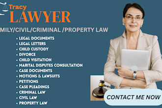 prepare legal documents, motion, lawsuits, complaints, petitions and appeals