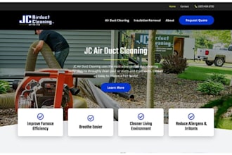 design air duct cleaning landing page air duct website sales funnel