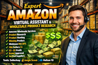 manage amazon wholesale account, product hunting and sourcing