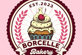 design bakery, sweet, cupcake or cookies logo
