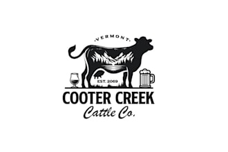 design farm cattle agriculture lawncare landscape logo
