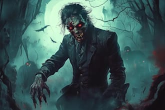 2d character sculpting in horror fantasy style custom sculptures
