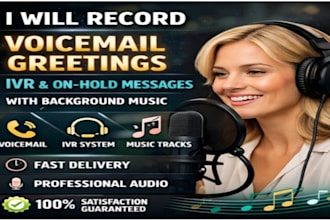 record voicemail greeting, IVR, hold message with background music