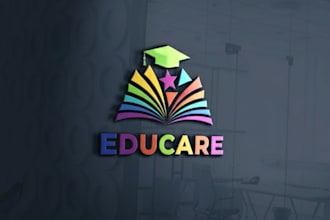 design logo for education, academy, school, college, university
