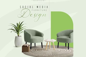 design realistic furniture for interior and branding