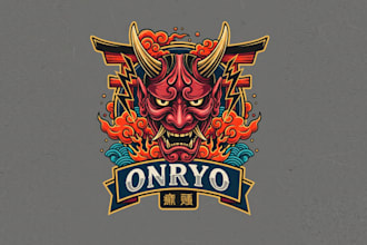 make awesome style japanis mask mascot logo for you in one day