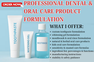 do toothpaste, whitening gel, mouthwash, natural and kids oral care formulation