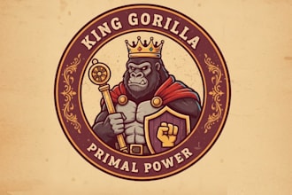 design wonderful king gorilla mascot logo design for company