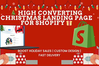 design a high converting christmas landing page for shopify or ecommerce store