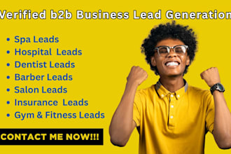 generate verified spa hospital dentist barber salon insurance gym fitness leads