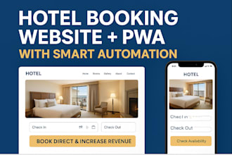 build a hotel booking website and pwa with pms sync and contactless check in