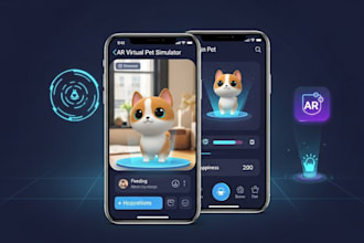ar virtual pet simulator app with emotion and care system