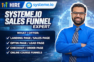 systeme io sales funnel, online course, systeme io blog website landing page