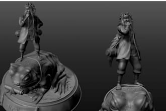 sculpt 3d anime figure, anime diorama model or action figure toy for 3d printing