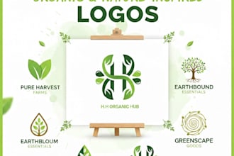 design organic nature inspired logo in 24 hour