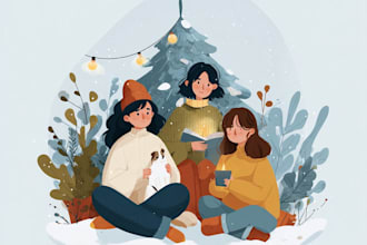 draw anime art illustration, fanart and character design for christmas gift