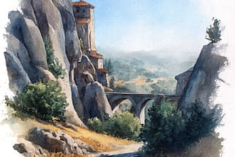 make watercolor landscape design