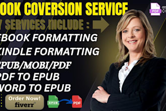 convert word or pdf to epub, kindle ebook, kdp formatting and conversion