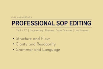 professionally edit your sop in 6 hours