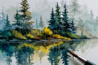 paint landscapes in watercolor