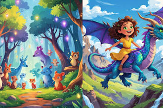 create magical childrens book illustrations