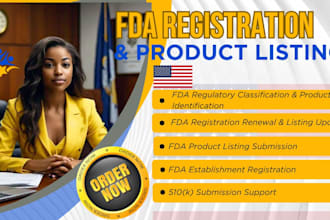 assist with fda registration, product listing and full compliance