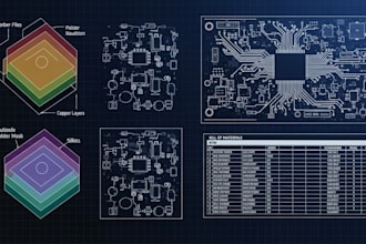 create schematic design, pcb boards, gerber files and bom