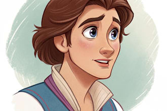 draw a portrait in semi realism disney cartoon style
