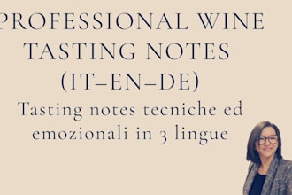 create professional wine tasting notes, content writing