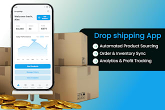 create a professional dropshipping app for shopify, woocommerce platform