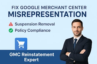 fix google merchant center misrepresentation  reinstate suspended gmc account