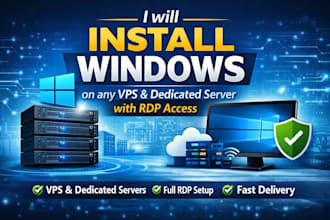 install windows on vps vds or dedicated server with rdp