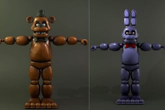 3d animatronics, robot model, fnaf, tf2 model, 3d game character, 3d animation
