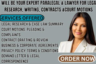 write a professional legal, paralegal, attorney, lawyer resume and  cover letter
