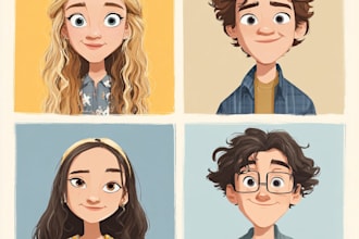 draw a friendship portrait and family portrait