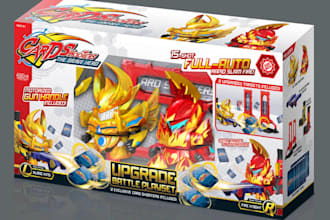 do amazing toy packaging design, product design, label design kid box pouch bag