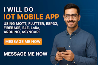 do iot mobile app usind mqtt flutter esp32 firebase ble lora arduino asyncapi