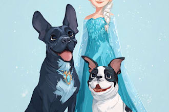 draw pet portrait with disney style