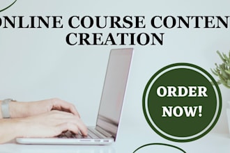 create a cook book online course content creation