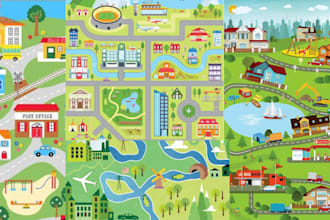 draw vector map design map illustration city map isometric map event map