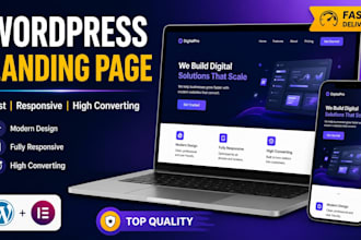 create a wordpress landing page for small business