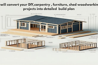 convert diy carpentry furniture shed woodworking project to detailed build plan