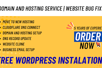 domain and hosting setup website creation