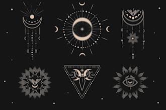 design unique mystical tarot spiritual logo with sacred geometry