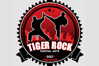 design vintage karate tournament mascot logo