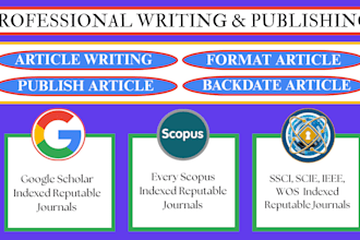 write and publish your research article in peer reviewed journals