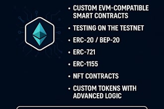 develop smart contract on ethereum, solidity developer