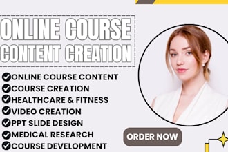 create online course content healthcare medical fitness elearning video and PPT