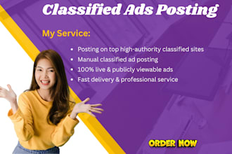 professional classified ad posting on high traffic websites