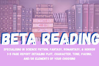 beta read your speculative fiction manuscript